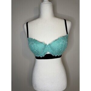 PINK Victoria’s Secret Date Push Up Underwire Bra 32DD Mint Green Black